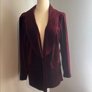 Laundry By Shelli Segal Red Velvet Button or Tied Waist Blazer -size Medium